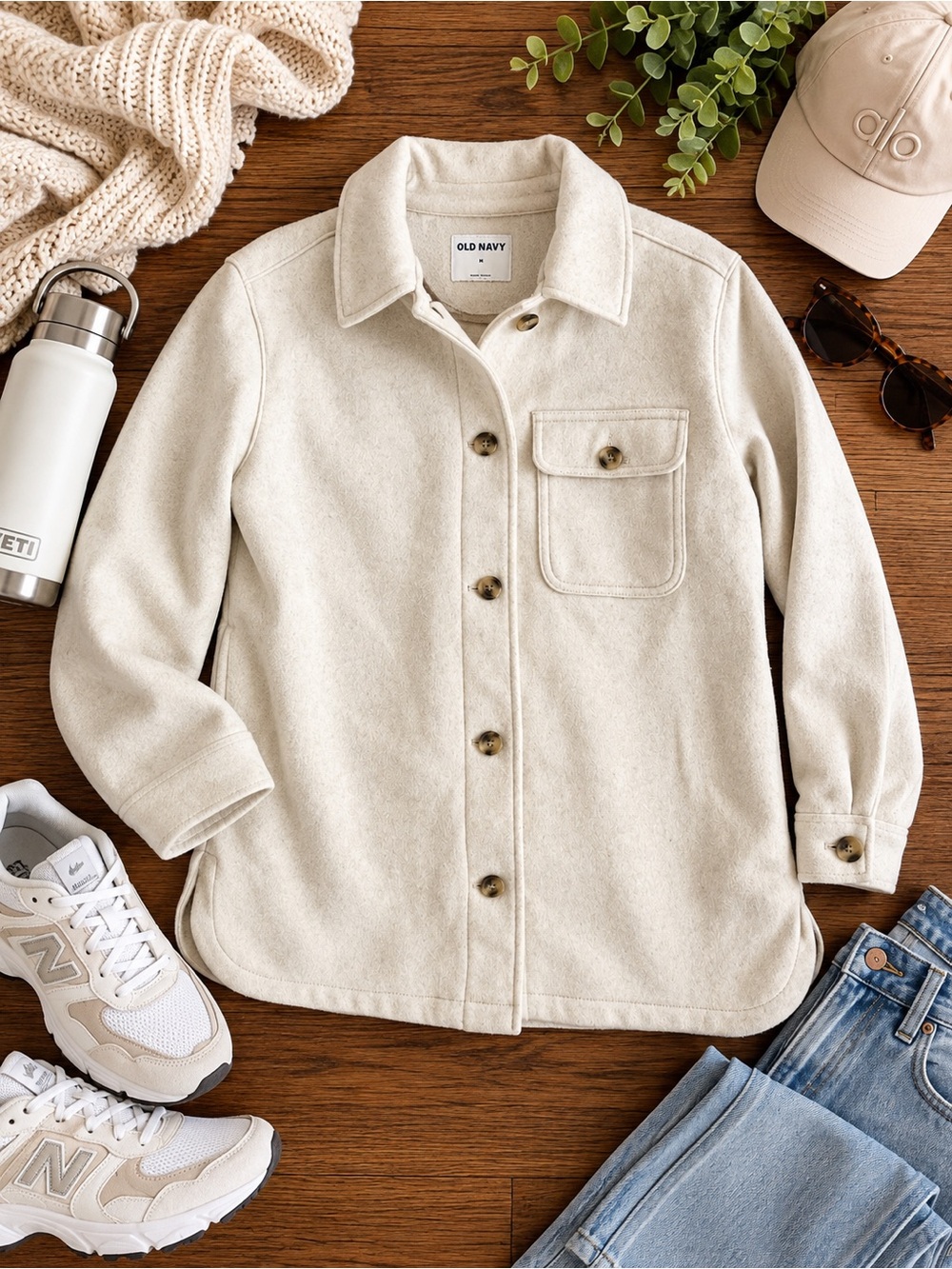 Old Navy Cream Button-Front Jacket Shacket